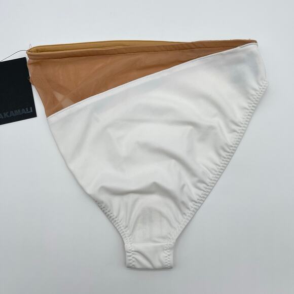 Norma Kamali | NWT Snake Mesh Bottom Swimsuit in White & Nude Mesh XS - Picture 4 of 12